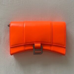 Balenciaga Neon Orange Small Chain Bag